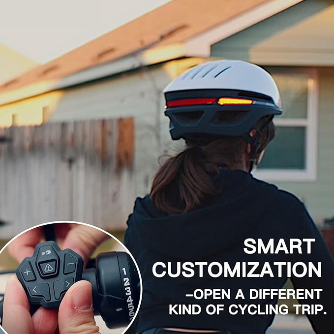 Bike Helmet with Bluetooth, Smart Bike Helmet for Adults Men Women with Built-in Speakers, Auto Brake Blinker, Front and Rear LED Turn Signals Remote Control, Smart Cycling Helmet.