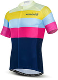 Cycling Jersey Men USA Summer Bike Short Sleeve 3-Pockets Breathable Quick-Dry Shirt S-3XL