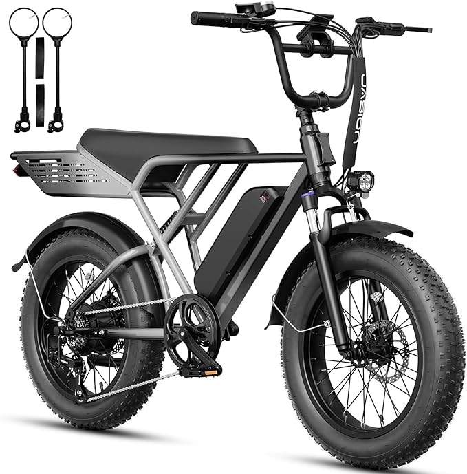 Jasion RetroVolt Electric Bike for Adults, 2000W/3000W Peak - 30/38MPH Electric Dirt Bike, 48V-52V, 13AH/20AH Battery, 70/90Miles Max Range Electric Motorcycle, 20'' X 4'' Fat Tire All-Terrain E-Bike