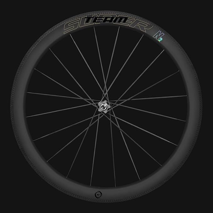 Superteam Carbon Wheelset 700c Rim V Brake 50mm Depth 25mm Width Road Bike Wheels Matte Finish, Tubeless Ready Support for 8-12 Speed Clincher & Tubeless