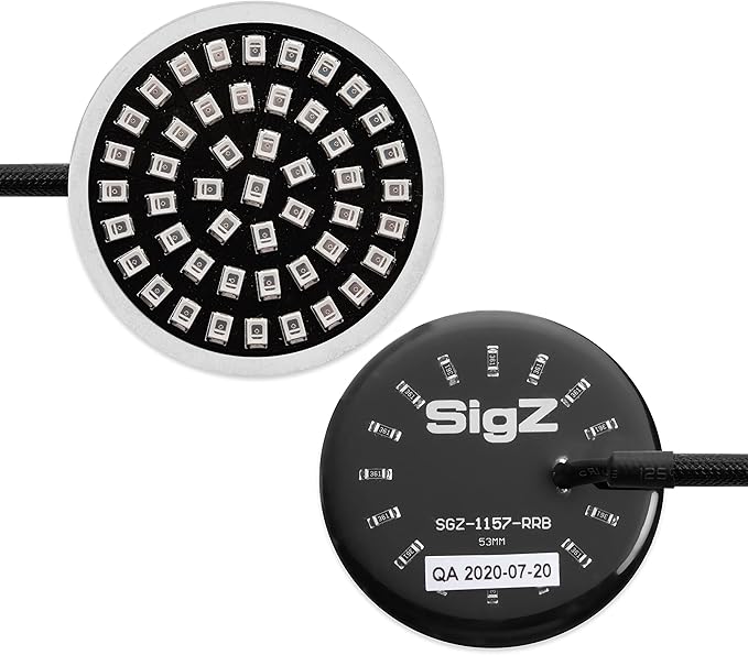Rogue Rider Industries Sigz Black Label - Front & Rear LED Turn Signal Light Kit, White/Amber Turn Signals (1157) and Rear Red Turn Signals Tail Brake Light (1157) Compatible With Harley Davidson