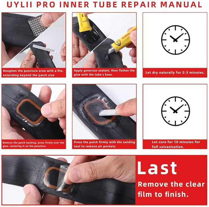 Bike Tire Repair Kit, Bicycle Inner Tube Patch Kit, with 20 PCS Vulcanizing Patches, for Bicycle, BMX, Motorcycle, and Inflatable Rubber