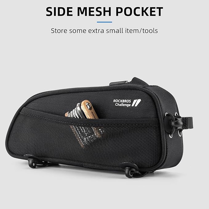 ROCKBROS Top Tube Bike Bag Bicycle Top Tube Bag Front Frame Bag Cycling Accessories Bike Pouch Lightweight Portable New Mounting System