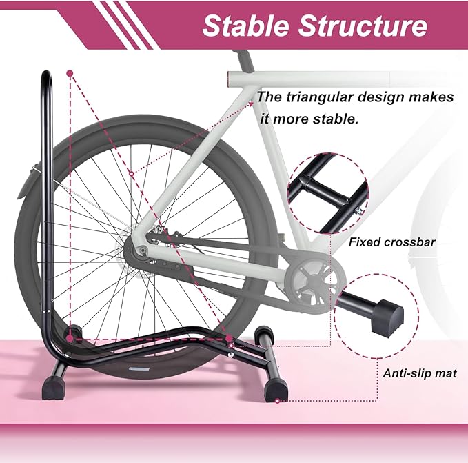 Stand for Garage | High Strength Powder Coated Steel Rack,Cycling Rack for Indoor Storage & Display, Portable Freestandings Stand for Mountain Folding Road