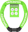 Bike Chain Lock 3.2Ft Long High Security Heavy Duty Anti Theft, 5 Digit Combination Resettable Keyless Bicycle Lock for Bike/Electric Scooter/Ebike/Motorcycle(Neon Green)