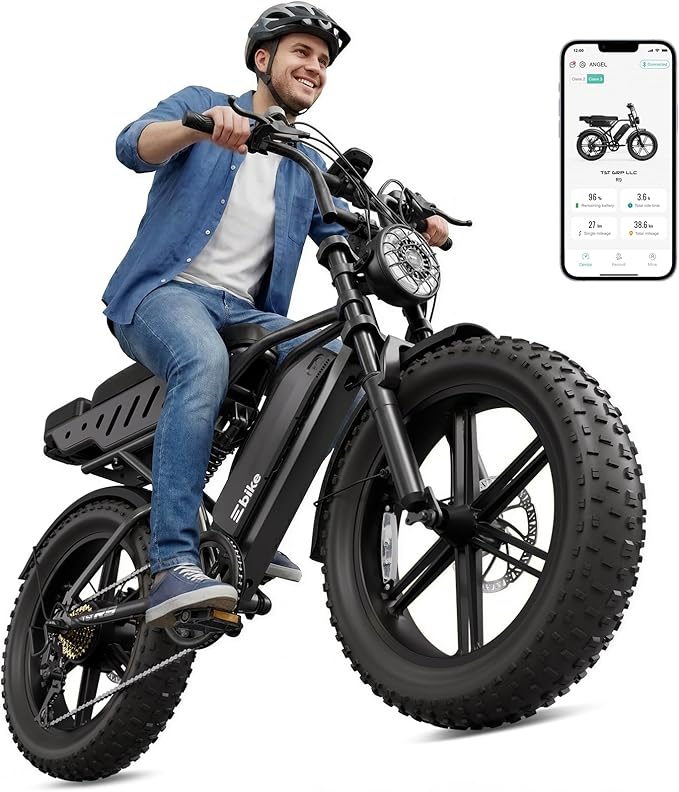 Electric Bike for Adults,1500W Peak Motor Retro E Bike,30MPH Max Speed,60/110 Miles Range,Removable 48V 15Ah Battery,20"x4.0"Fat Tire,Ebike with Suspension,UL 2849