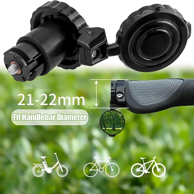 Mesee 2 Packs Bike Mirrors for Handlebar Ends Rear View Mirror Foldable Bicycle Handle Bar Mirrors Adjustable Wide Angle Bike Handlebar HD Glass Convex Rearview Mirror for Safe Cycling