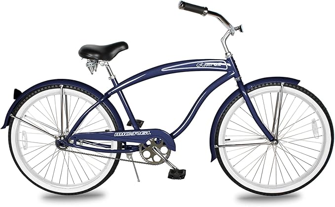 MICARGI 24/26 Inch Adult Cruiser Bicycle Hybrid Bike 1/7 Speeds Commuter Bike for Women, Men, Seniors,Step-Through or Step-Over Bike Steel Frame Multi Colors Style