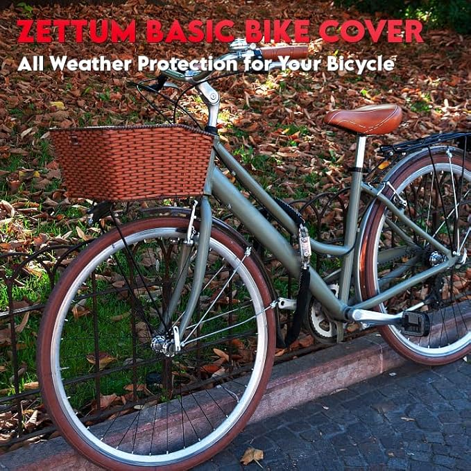Zettum Bike Cover for 2 Bikes - 600D Bike Covers Outdoor Storage Waterproof & Heavy Duty, Bicycle Cover for 2 eBike, Mountain Bike, Road Bike, Hybrid Bike, Beach Cruiser Bike, Scooter and More