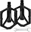 Hapleby Premium Bike Pedals of 9/16 Inch, Professional Mountain and Road Bike Flat Pedal with 2 Sealed Bearings, Wide Paltform and Lightweight of Bicycle Pedals, Come with Pedal Wrench 1PCs