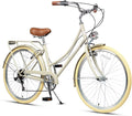 AVASTA Vela Hybrid Bike for Adult Women Female Lightweight Step Through 26 Inch High Tensile Steel Frame City Commuter Comfort Lady Bicycle, 6-Speed, Multiple Colors