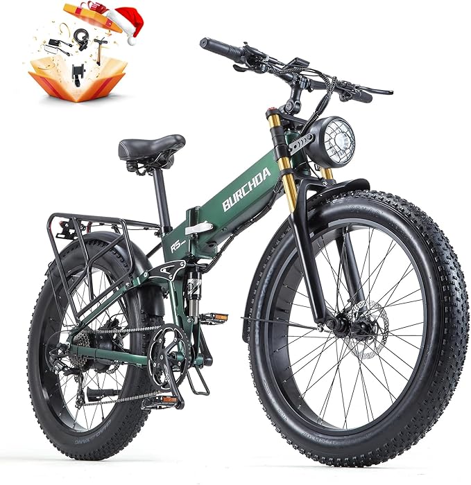 Electric Bike for Adults 1500W Peak 30 MPH E-Bike 70-140 Mile, 48V 20/40 Ah Removable Battery, 26" Fat Tire Electric Dirt Bike, Full Suspension, Dual Hydraulic Disc Brakes, 7 Speed