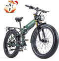 Electric Bike for Adults 1500W Peak 30 MPH E-Bike 70-140 Mile, 48V 20/40 Ah Removable Battery, 26" Fat Tire Electric Dirt Bike, Full Suspension, Dual Hydraulic Disc Brakes, 7 Speed
