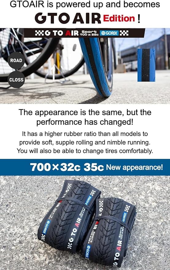 GORIX Road Bike Tire 700×23C 25c 28C 32c 35c Cycling Bicycle (Gtoair)