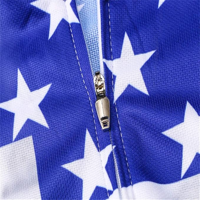 JPOJPO USA Cycling Jersey Men Road Bike Shirt Summer Biking Tops Short Sleeve Bicycle Clothes Cycle Wear Breathable