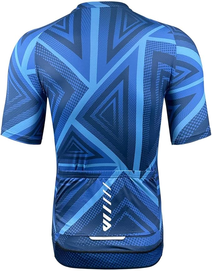 Wulibike Men's Cycling Jerseys Short Sleeve Bike Biking Shirts Full Zip with Pockets Road Bicycle Clothing