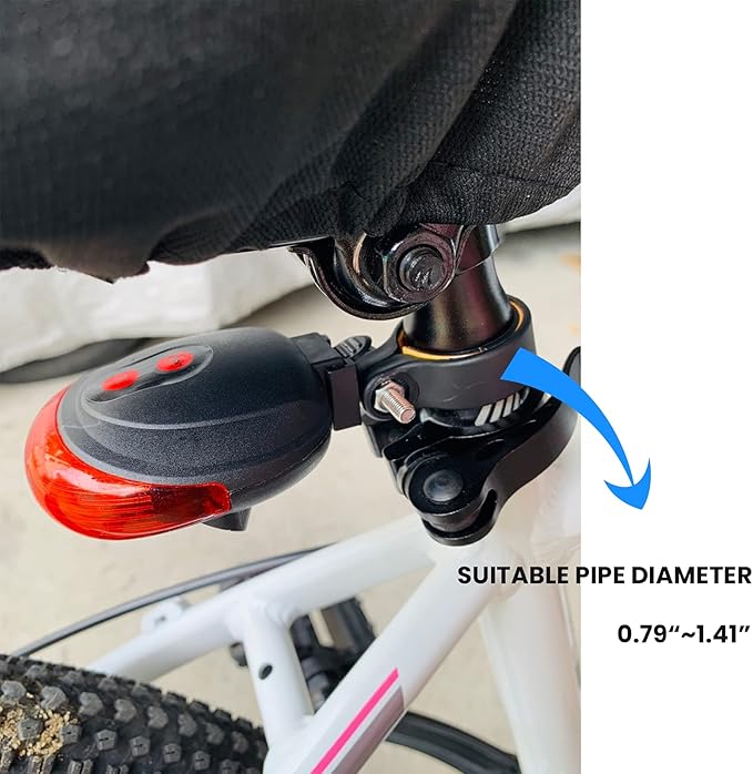 Bike Cycling 7 Flash Modes Red Lights Waterproof with 5 LED and 2 Laser Beams Bike Taillight Safety Warning Light Bicycle Rear Bicycle Light Tail Lamp