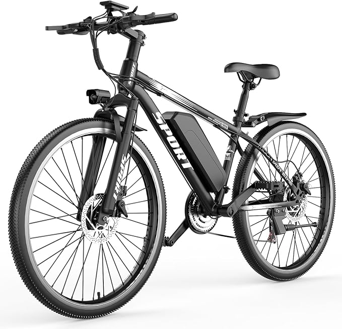 Electric Bike for Adults, 1500W Peak Motor, Up to 25 MPH, 65 Miles PAS Range, 48V 10Ah Removable Battery, Advanced Front Suspension, 7 Speeds, Compact Electric Mountain Bicycle, 26" Commuting Ebike