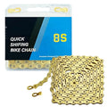 Gold Bike Chain 6/7/8 Speed Bike Chain,1/2 x 3/32 Inch,116 Links, Alloy Steel,Triple Strand,Suitable for Mountain Bike Road Bike