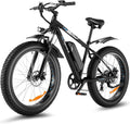 Speedrid Electric Bike 26" Fat Tire Electric Bike for Adult, 25mph Peak 750W 48V 10.4/ 13Ah Removable Battery Electric Mountain Bike, Commuting Off Road Ebike 7 Speed & Front Suspension Fast Charge