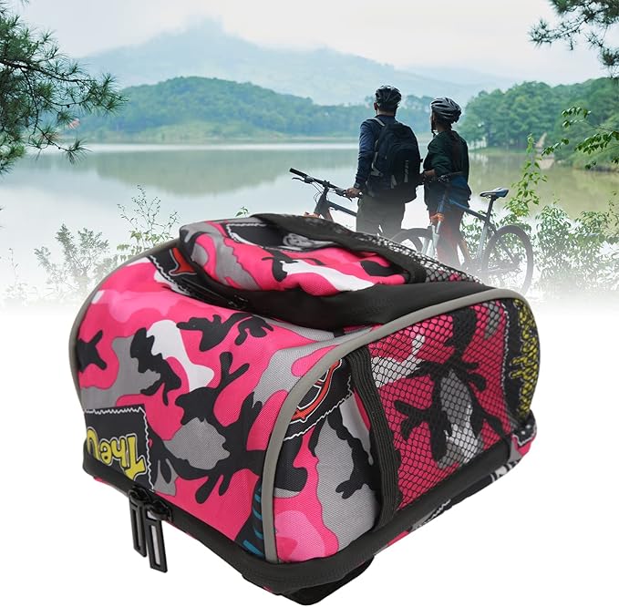 Niiyen Pink Riding Bag Front Bike Handlebar Bag Multifunctional Cycling Hanging Pouch for Electric Vehicle Bicycle Motorcycle Tricycle 7.4x5.5x3.5in
