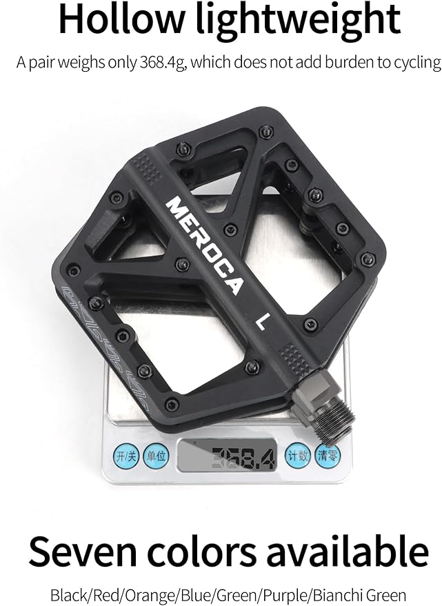 MEROCA Mountain Bike Nylon Pedals, Mountain Bike Pedals, Non-Slip Lightweight Nylon Fiber Bicycle Pedals