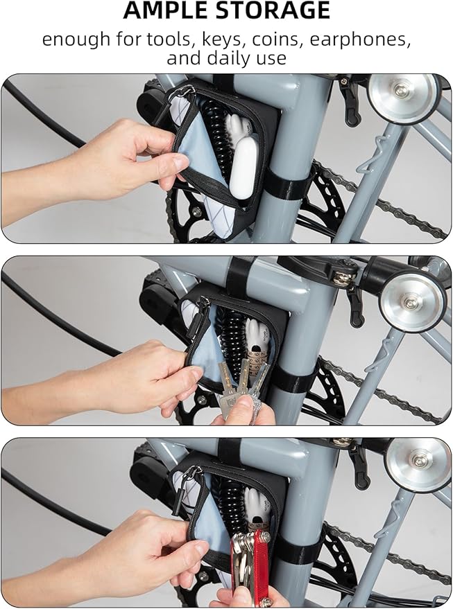 ROCKBROS Bike Frame Pouch Triangle Bike Pouch - Waterproof Small Bicycle Accessories for Boys Girls Men Women, Universally Compatible with Road Bikes, Brompton Bikes, Folding Bikes and Kids' Bikes