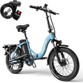 Foldable Electric Bike for Adults, Peak 1000W Brushless Motor 30MPH 70Miles City Commuter Ebike, 48V 20AH Lithium Battery, 20" Fat Tire 7-Speed E-Bicycle with Front Suspension Colourful LCD Display