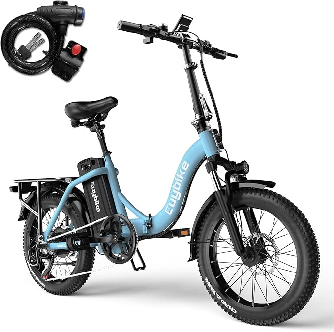 Foldable Electric Bike for Adults, Peak 1000W Brushless Motor 30MPH 70Miles City Commuter Ebike, 48V 20AH Lithium Battery, 20" Fat Tire 7-Speed E-Bicycle with Front Suspension Colourful LCD Display