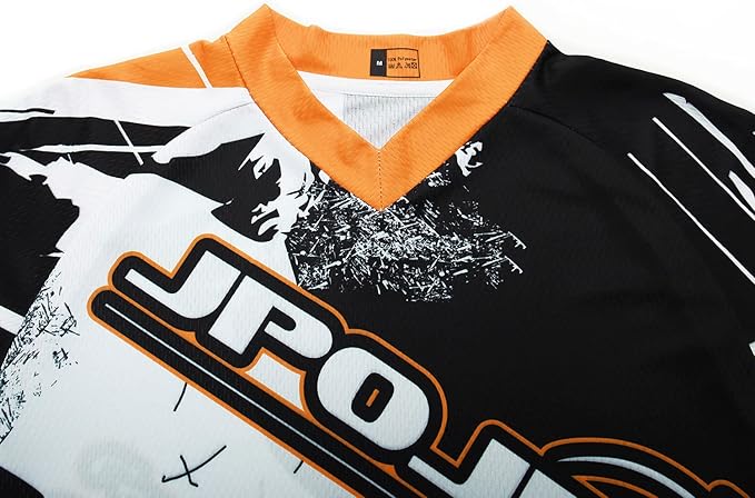 JPOJPO Men's Mountain Bike Jersey Long Sleeve MTB Off-Road Racing Downhill Motocross Shirts Quick Dry&Moisture-Wicking Tops