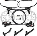 BUCKLOS Ebike Hydraulic Disc Brake Set with 180mm Rotors 2 Pistons Electric Power-Off Left Front 1100mm Right Rear 1800mm Aluminum Alloy Lever for Scooter/MTB Mountain Bike(Included Adapters)