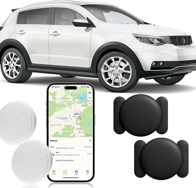 GPS Tracker for Vehicles, 2PCS Real Time GPS Tracker, Car Tracker Device Hidden, Work with Find My (iOS Only), Tracker Device for Vehicles with Magnetic Waterproof Case, No Monthly Fee Car Tracker