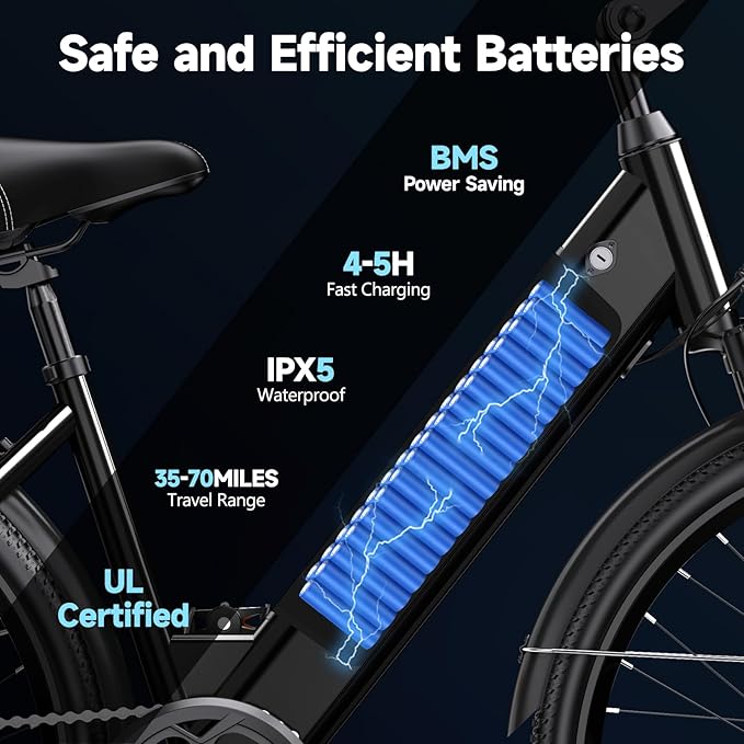 Electric Bike for Adults,1000W Peak Power,Up to 75 Miles 28MPH,26" Electric Mountain Bike with 499Wh Removable Battery,7-Speed,Adjustable Stem and Front Fork Suspension
