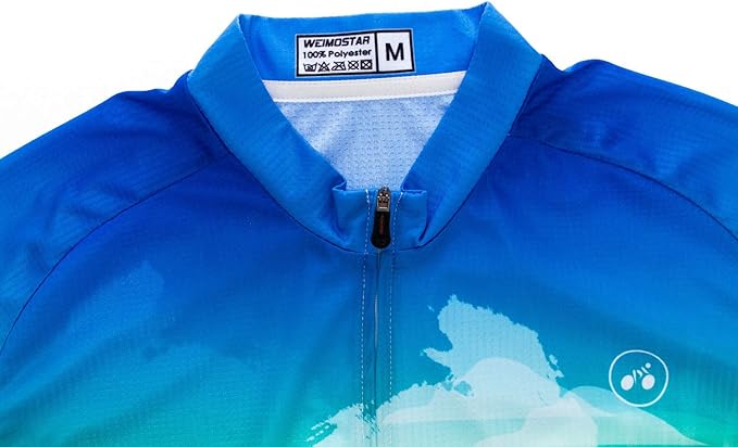 Men Cycling Jersey Skull Bike Short Sleeve Tops Quick-Dry Reflective 3-Pockets S-3XL