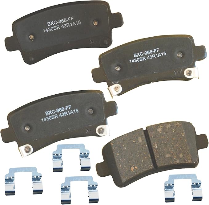 Bendix Premium SBC1430SR Ceramic Rear Brake Pads for Select Models Buick Allure, LaCrosse, Regal, Cadillac XTS, Chevrolet Impala, Malibu, Malibu Limited, Saab 9-5