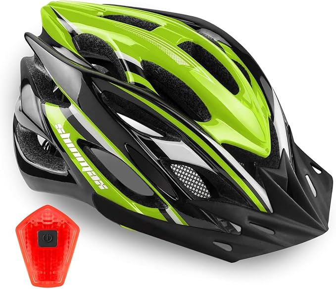 Bike Helmet Men Women, Shinmax Bicycle Helmet with Rear Light and Detachable Visor