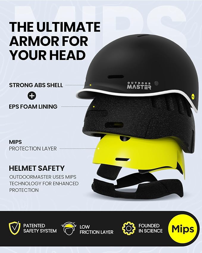 OutdoorMaster MIPS Adult Bike Helmet,Adjustable Cycling Helmet for Men & Women - Safety Certified for Bicycle Skateboard Road Bike Skating Roller Commuting Helmet