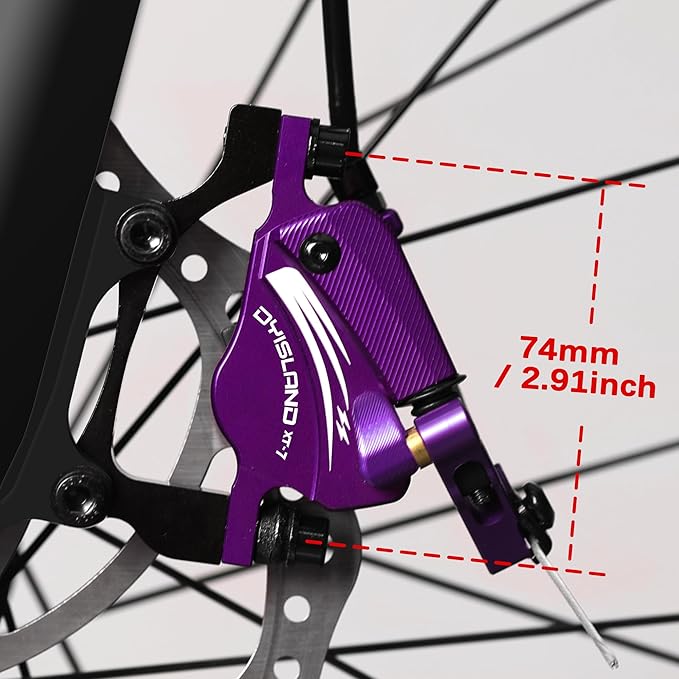 XT-7 Hydraulic Disc Brakes Calipers,Line Pulling/Cable Actuated Front & Rear Brake Calipers for MTB/Mountain Bike/E-Bike.