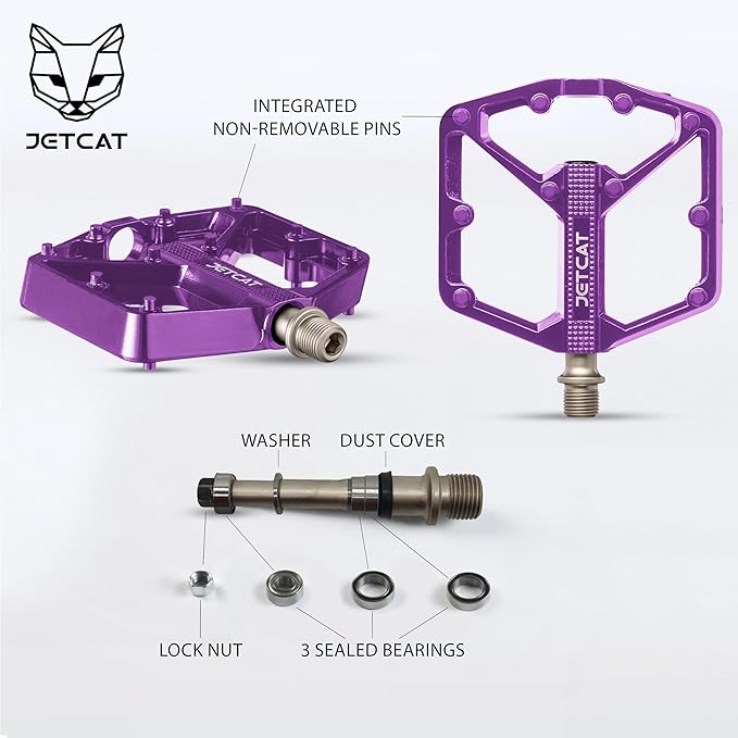 Mountain Bike Pedals Flat - MTB Pedals Flat, Bicycle Pedals, Road Bike Pedals, BMX Pedals, for BMX MTN Road Gravel EBike, Specialized Parts, Adults, Aluminum Metal Stamp 9/16"