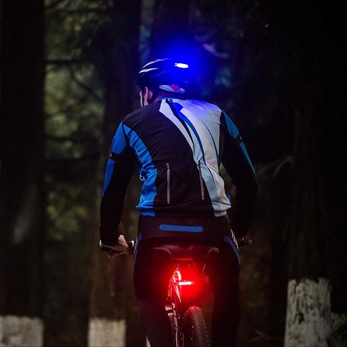 Bike Tail Light (2 Packs), USB Rechargeable LED Bicycle Rear Light, Ultra Bright Waterproof Bike Light for Cycling Safety, Red/Green/Blue 7 Light Modes Fits on Any Road or Mountain Bike