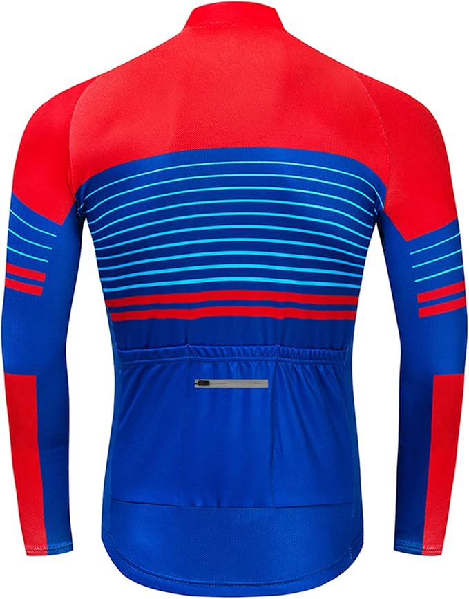 Coconut Ropamo CR Long Sleeve Cycling Jersey Mens, 3+1 Zipper Pockets Bicycle Tops Quick Dry Breathable Biking Shirt