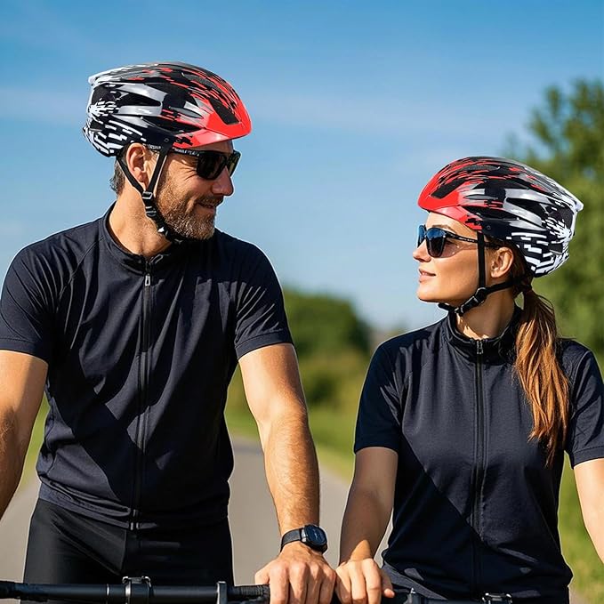 Road Bike Helmet Adult Men & Women, Adjustable Lightweight Design (22-24.5 Inches) - Vented, Removable Visor & Reflective White, for Day and Night Commuting & Sports | CPSC Certified
