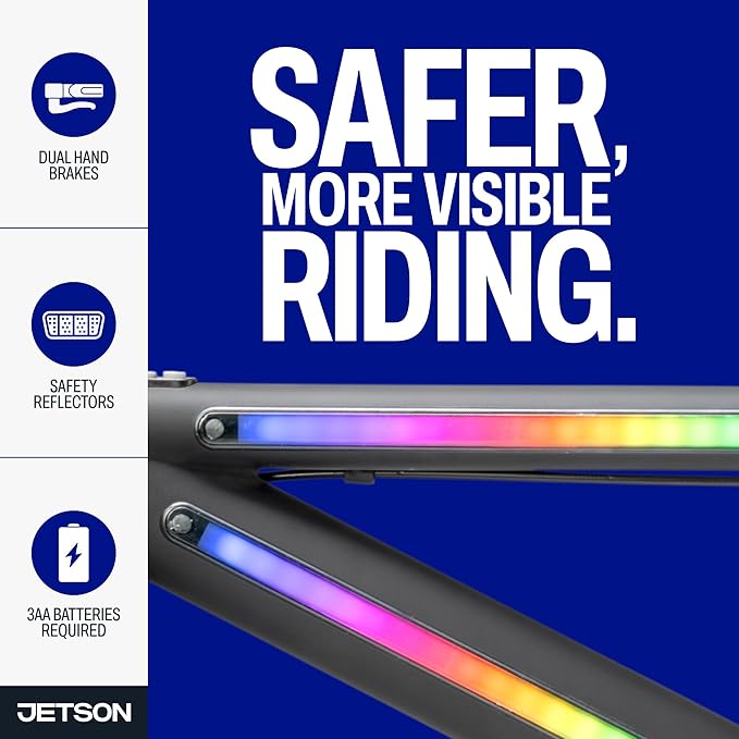 Jetson Light Rider Kids’ Light-up Unisex Bike, LED Light-up Frame, 3 Different Light Modes