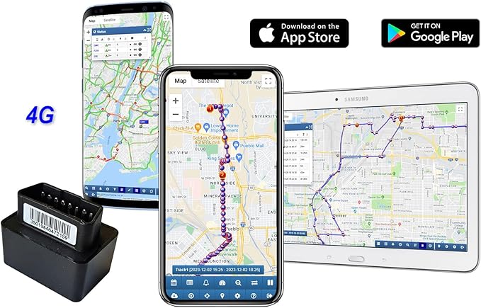 AccuTracking OBD Mini GPS Tracker for Vehicles, Location History, GeoFence, Driving Alerts, Subscription Needed, No Activation Fee, No Cancellation Fee, for Teens, Elderly, Fleet