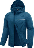 SWISSWELL Mens Rain Jacket & Coats Packable Lightweight Waterproof Windbreaker Hooded for Golf Cycling Hiking