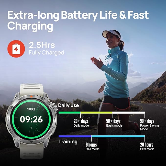 mibro GS Pro2 GPS Smart Watch – Dual Band GPS Running Watch with Mibro Coach Training Plans, 1.43” AMOLED Smartwatch, 20-Day Battery, 5ATM Sports Watch for Hiking, Cycling, Swimming (Light Beige)