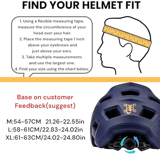 BATFOX Bike Helmet,Mountain Bike Helmet Helmets for Men Women Adults Youth