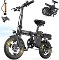 Folding Electric Bike for Adults Teens, Peak 1500W, 62 Miles PAS Range, 48V 16AH Removable Li Battery Ebike, 9 Shocks Full Suspension, 20 MPH Electric Bicycle, UL2849 Certified
