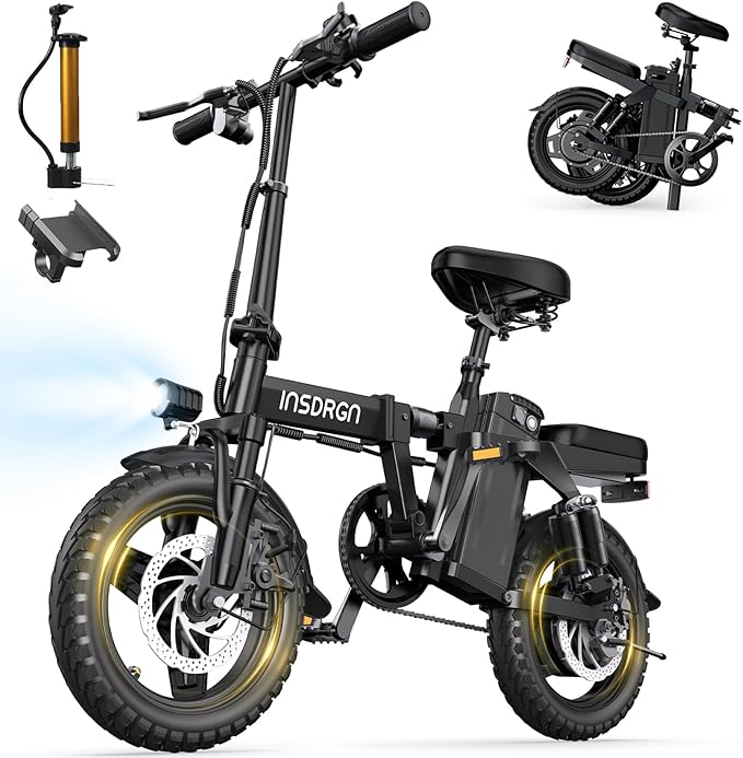 Folding Electric Bike for Adults Teens, Peak 1500W, 62 Miles PAS Range, 48V 16AH Removable Li Battery Ebike, 9 Shocks Full Suspension, 20 MPH Electric Bicycle, UL2849 Certified