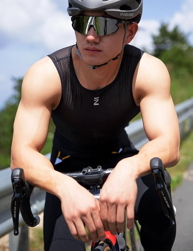INBIKE Men's Breathable Cycling Vest - Quick Dry Sleeveless Bicycle Shirt, Bike Jersey Base layer for Road Cycling/Sports